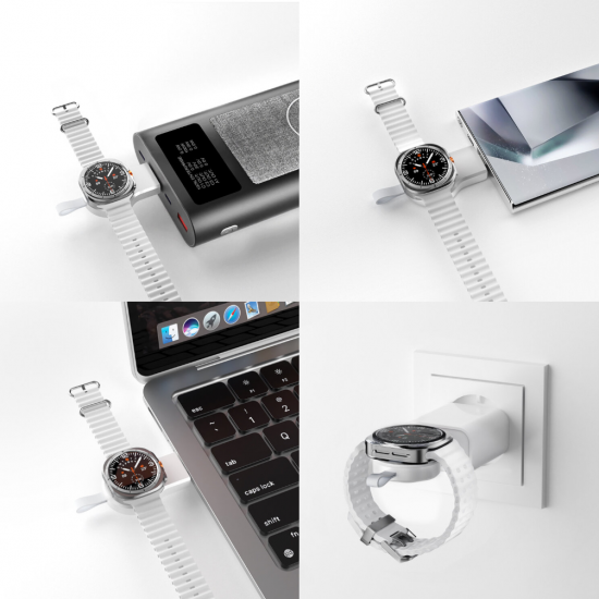 4smarts Qi2 Trident 3-v-1 brezžična polnilna postaja – za telefon, Samsung Watch in brezžične slušalke