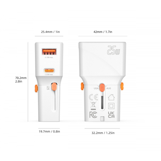 4smarts Nomad Pocket svetovni potovalni adapter 25 W