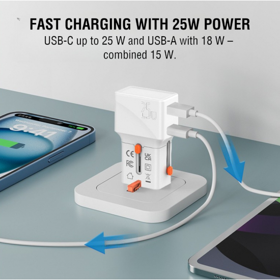 4smarts Nomad Pocket svetovni potovalni adapter 25 W