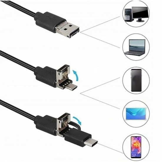 OTG endoskopska kamera - 1920×1080p (USB/MicroUSB/USB-C, 8 mm)