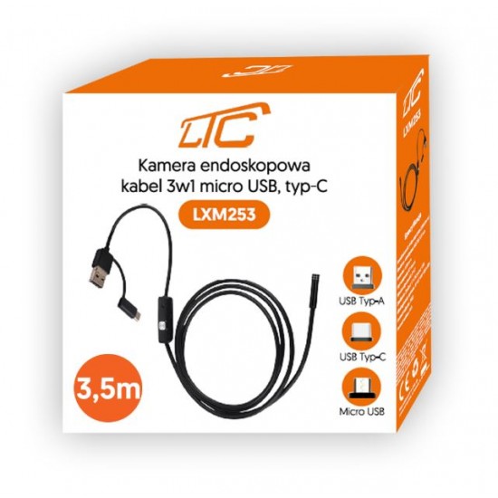 OTG endoskopska kamera - 1920×1080p (USB/MicroUSB/USB-C, 8 mm)