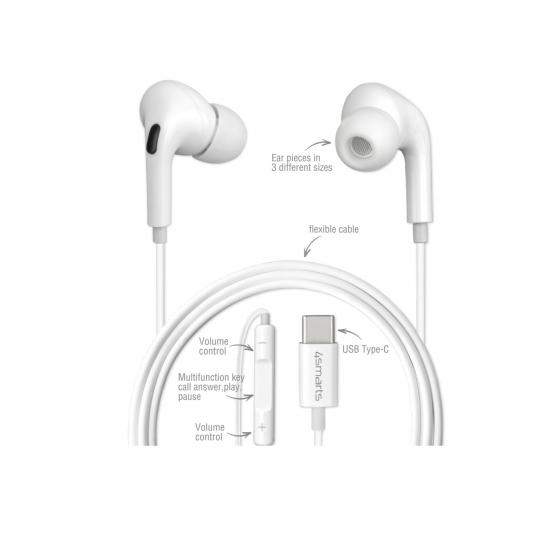 4smarts slušalke Melody USB-C z D/A pretvornikom in mikrofonom – bele