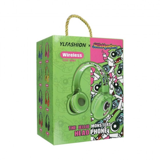 Slušalke brezžične / bluetooth JELLIE MONSTER Frankie YLFS-09BT zelene Slušalke brezžične / bluetooth JELLIE MONSTER Frankie YLFS-09BT zelene
