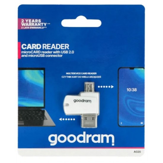Čitalec GOODRAM MicroSD kartic v USB-A in micro USB OTG