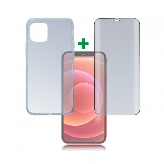 4smarts 360° Premium zaščita s kaljenim steklom in silikonskim etuijem za Apple iPhone 12 mini
