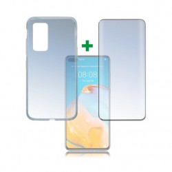4smarts 360° zaščita s kaljenim steklom in silikonskim etuijem za Huawei P40 4smarts 360° zaščita s kaljenim steklom in silikonskim etuijem za Huawei P40