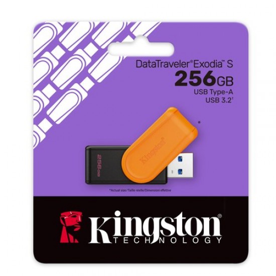USB spominski ključek Kingston DataTraveler Exodia S 256GB - črn/oranžen USB spominski ključek Kingston DataTraveler Exodia S 256GB - črn/oranžen
