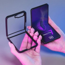 Etui 3MK SATIN ARMOR + za Samsung Galaxy Z Flip7 - črn, prozoren