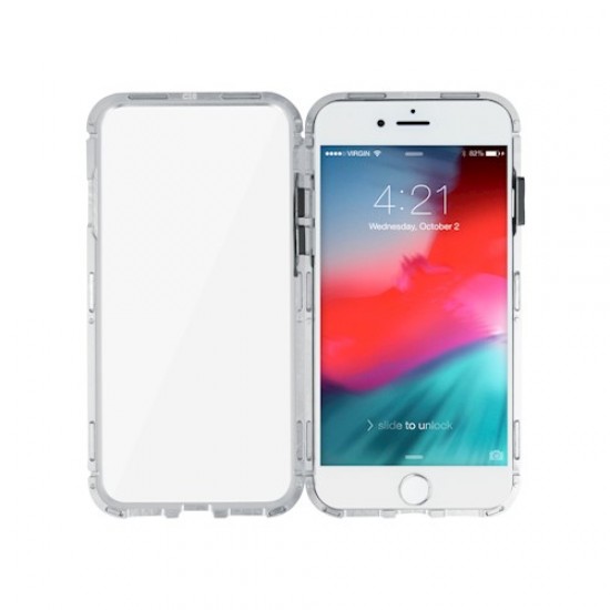 Etui Magnetic Full Glass za iPhone 7 / iPhone 8 - srebrn