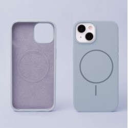 Silikonski ovitek MagSafe za iPhone 16 (6,1") – svetlo moder