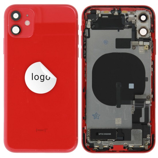 Rear cover incl. small parts (Pulled B) - Red, For iPhone 11 Rear cover incl. small parts (Pulled B) - Red, For iPhone 11