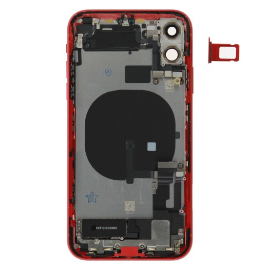 Rear cover incl. small parts (Pulled B) - Red, For iPhone 11 Rear cover incl. small parts (Pulled B) - Red, For iPhone 11