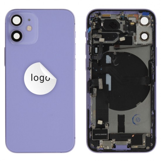 Rear cover incl. small parts (Pulled A) - Purple, For iPhone 12 mini Rear cover incl. small parts (Pulled A) - Purple, For iPhone 12 mini