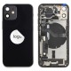 Rear cover incl. small parts (Pulled B) - Black, For iPhone 12 mini