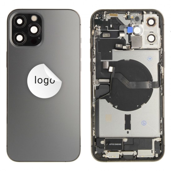 Rear cover incl. small parts (Pulled B) - Space Grey, For iPhone 12 Pro Max