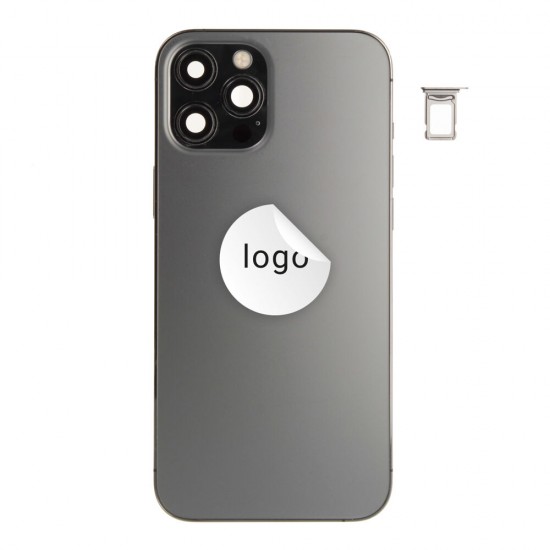 Rear cover incl. small parts (Pulled B) - Space Grey, For iPhone 12 Pro Max