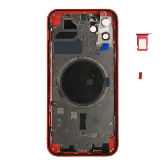 Rear cover excl. small parts (Pulled A) - Red, For iPhone 12 Rear cover excl. small parts (Pulled A) - Red, For iPhone 12