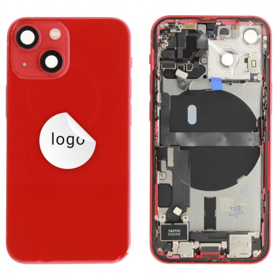 Rear cover incl. small parts (Pulled A) - Red, For iPhone 13 mini Rear cover incl. small parts (Pulled A) - Red, For iPhone 13 mini