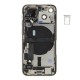 Rear cover incl. small parts (Pulled C) - White, For iPhone 13 mini