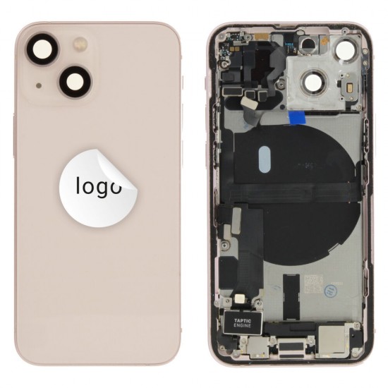 Rear cover incl. small parts (Pulled C) - Pink, For iPhone 13 mini