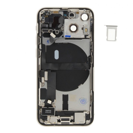 Rear cover incl. small parts (Pulled A) - White, For iPhone 13 mini Rear cover incl. small parts (Pulled A) - White, For iPhone 13 mini