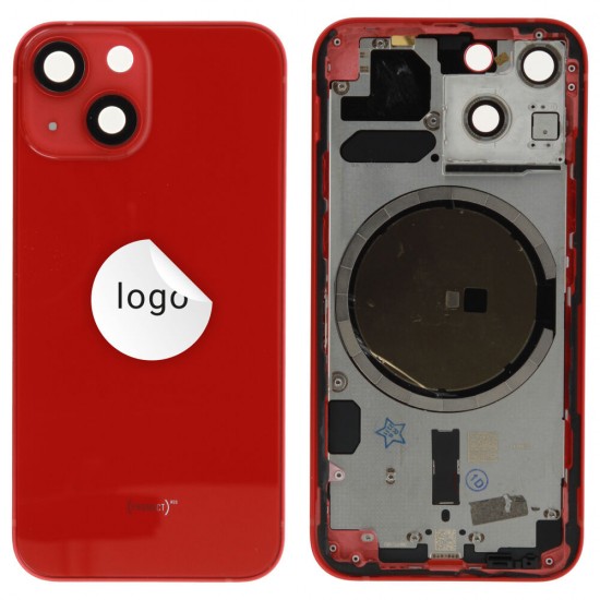 Rear cover excl. small parts (Pulled A) - Red, For iPhone 13 mini Rear cover excl. small parts (Pulled A) - Red, For iPhone 13 mini