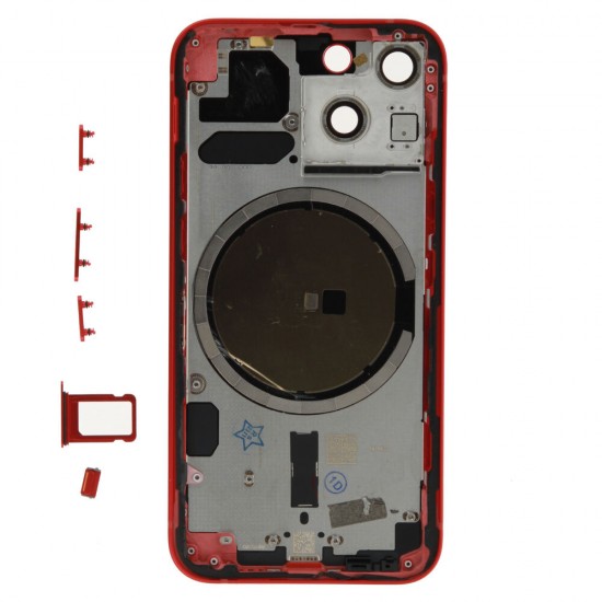 Rear cover excl. small parts (Pulled A) - Red, For iPhone 13 mini Rear cover excl. small parts (Pulled A) - Red, For iPhone 13 mini
