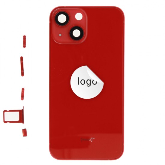 Rear cover excl. small parts (Pulled A) - Red, For iPhone 13 mini Rear cover excl. small parts (Pulled A) - Red, For iPhone 13 mini