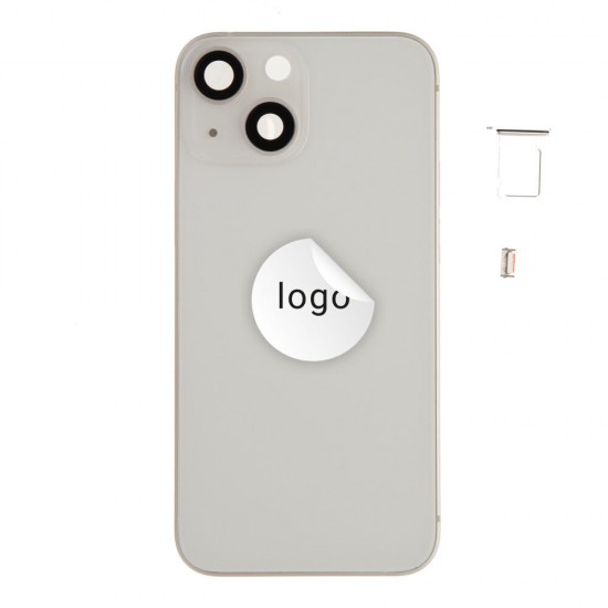 Rear cover excl. small parts (Pulled A) - White, For iPhone 13 mini