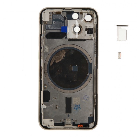 Rear cover excl. small parts (Pulled A) - White, For iPhone 13 mini