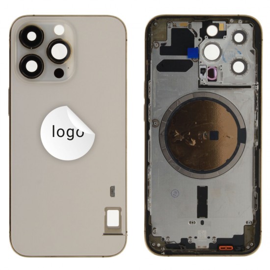 Rear cover excl. small parts (Pulled A) - Gold, For iPhone 13 Pro