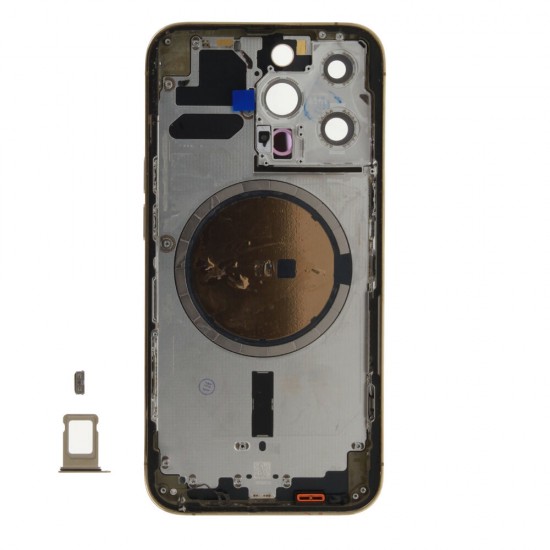 Rear cover excl. small parts (Pulled A) - Gold, For iPhone 13 Pro