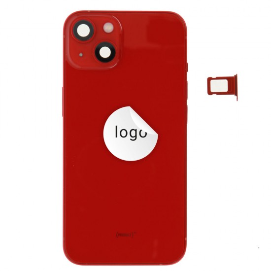 Rear cover incl. small parts (Pulled A) - Red, For iPhone 13