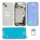 Rear cover incl. small parts (Pulled A) - White, For iPhone 14 Plus