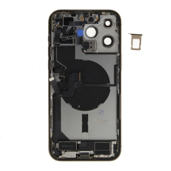Rear cover incl. small parts (Pulled C) - Gold, For iPhone 14 Pro Max