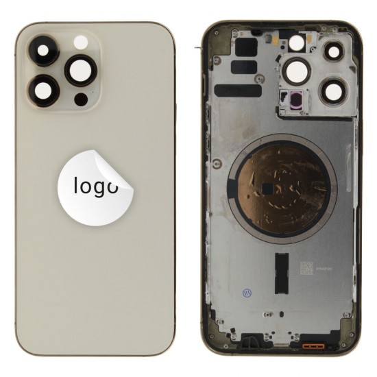 Rear cover excl. small parts (Pulled A) - Gold, For iPhone 14 Pro Max