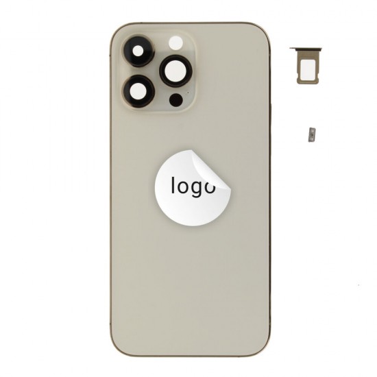 Rear cover excl. small parts (Pulled A) - Gold, For iPhone 14 Pro Max