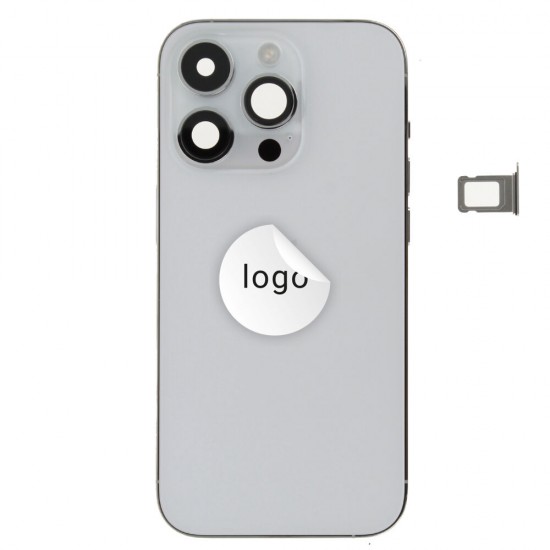 Rear cover incl. small parts (Pulled C) - Silver, For iPhone 14 Pro Rear cover incl. small parts (Pulled C) - Silver, For iPhone 14 Pro