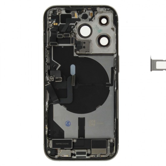 Rear cover incl. small parts (Pulled C) - Silver, For iPhone 14 Pro Rear cover incl. small parts (Pulled C) - Silver, For iPhone 14 Pro