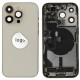 Rear cover incl. small parts (Pulled C) - Gold, For iPhone 14 Pro