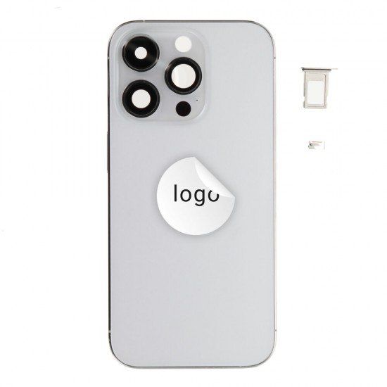 Rear cover excl. small parts (Pulled A) - Silver, For iPhone 14 Pro Rear cover excl. small parts (Pulled A) - Silver, For iPhone 14 Pro