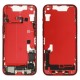 Rear cover incl. small parts (Pulled A) - Red, For iPhone 14