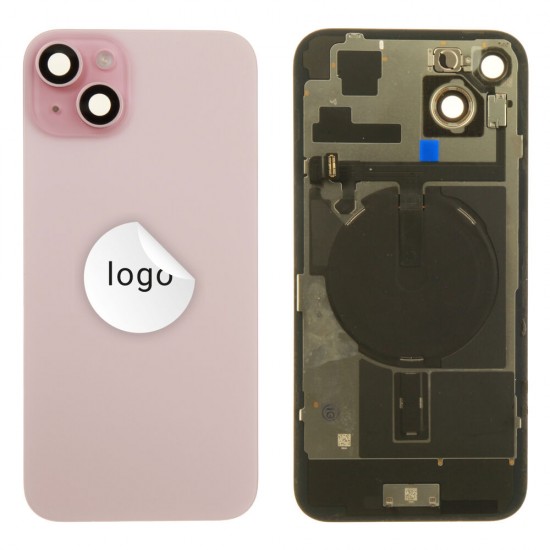 Back glass (Pulled A) - Pink, For iPhone 15 Plus