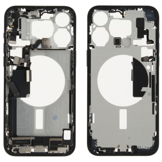 Middle frame incl. small parts (Pulled B) - Blue, For iPhone 15 Pro Max Middle frame incl. small parts (Pulled B) - Blue, For iPhone 15 Pro Max