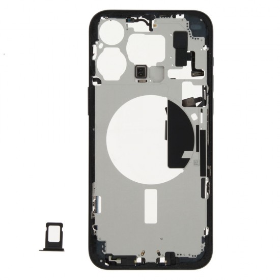 Middle frame incl. small parts (Pulled B) - Blue, For iPhone 15 Pro Max Middle frame incl. small parts (Pulled B) - Blue, For iPhone 15 Pro Max