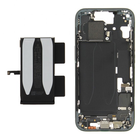 Middle frame incl. battery (Original) - Black, Apple iPhone 15