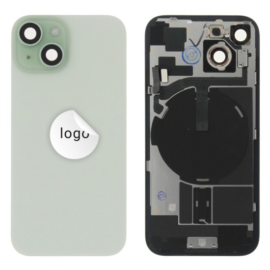 Rear cover incl. small parts (Pulled B) - Green, For iPhone 15 Rear cover incl. small parts (Pulled B) - Green, For iPhone 15