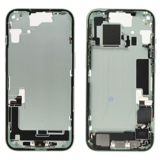 Rear cover incl. small parts (Pulled B) - Green, For iPhone 15 Rear cover incl. small parts (Pulled B) - Green, For iPhone 15
