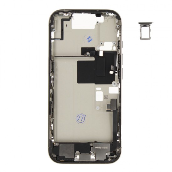 Middle frame incl. small parts (Pulled C) - Grey, For iPhone 16 Pro Middle frame incl. small parts (Pulled C) - Grey, For iPhone 16 Pro