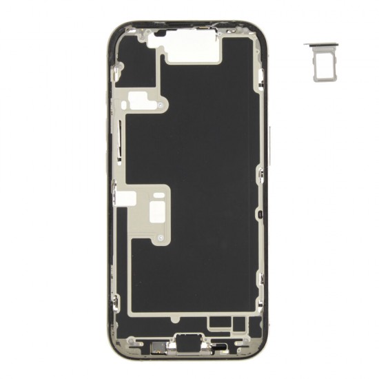 Middle frame incl. small parts (Pulled C) - Grey, For iPhone 16 Pro Middle frame incl. small parts (Pulled C) - Grey, For iPhone 16 Pro